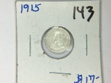 1915 CANADIAN SILVER 5 CENT PIECE