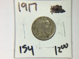 1917 EARLY DATE BUFFALO NICKEL WITH FULL HORN