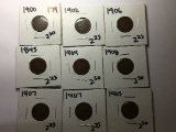 9 CARDED AND DATED INDIAN HEAD PENNIES
