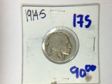 KEY DATE 1914-S BUFFALO NICKEL.  THIS COIN HAS NOT BEEN NICODATED OR RESTOR