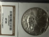 2008-W AMERICAN SILVER EAGLE GRADED MS 69 BY NGC