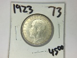 1923 SILVER BRITISH FLORIN .  THIS BOOKS FOR $45 IN ALMOST UNCIRCULATED CON