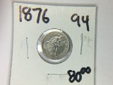 ALMOST UNCIRCULATED 1876 SEATED LIBERTY DIME