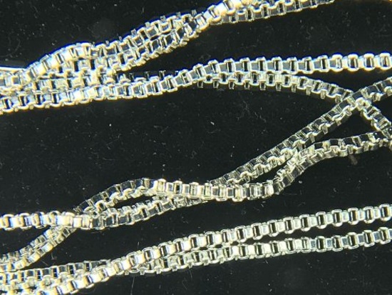 .925 Sterling Silver Unisex 22" Box Chain