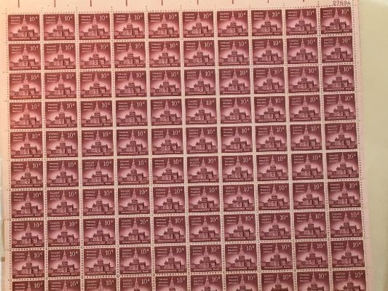 10 Cent Independence Hall Uncut Sheet