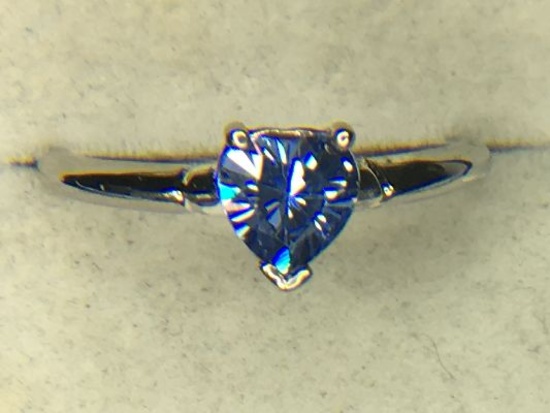 .925 1 1/4 Carat Blue Gemstone Ladies Ring