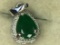 .925 sterling silver 1 1/2 carat ladies emerald pendant