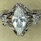 .925 sterling silver ladies 4 carat marquise cocktail ring