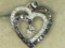 .925 sterling silver ladies gemstone heart pendant