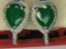 .925 sterling silver ladies 3 carat emerald earrings