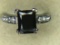 .925 Sterling 3 carat ladies black Onyx ring