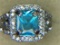 .925 sterling silver 3 carat ladies blue Topaz ring