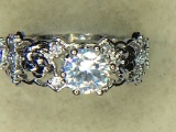 .925 sterling silver 2 carat ladies engagement ring