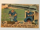 World War II, comic postcard