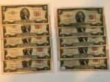 (10) $2.00 red seal notes