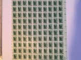 1 cent uncut Andrew Jackson sheet stamps