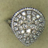 .925 sterling silver ladies 5 carat cocktail ring