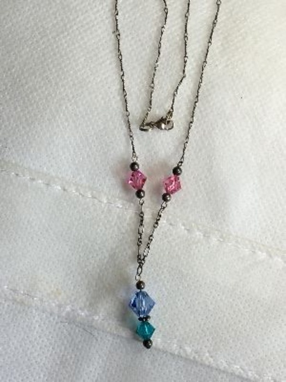 .925 Ladies Vintage Gemstone Necklace