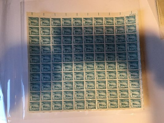 Uncut Sheet Palace Of The Governors New Mexico Stamps 1 1/4 Cent