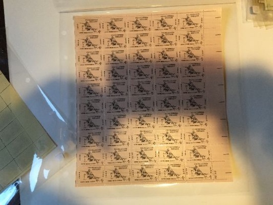 Uncut Sheet Civil War Centennial Shiloh Stamps 4 Cent