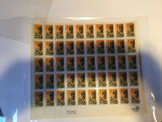 Uncut Sheet National Parks Airmail Stamps 11 Cent