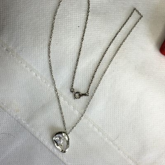 .925 Ladies Gemstone Pendant And Chain