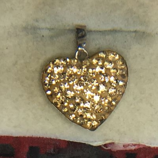 .925 Ladies 2 Carat Gemstone Heart Pendant