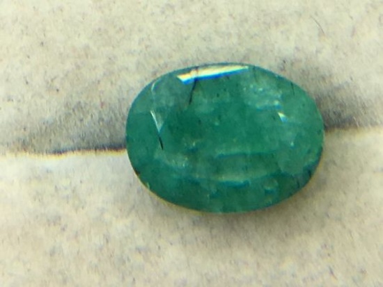 6.43 Carat Oval Cut Emerald