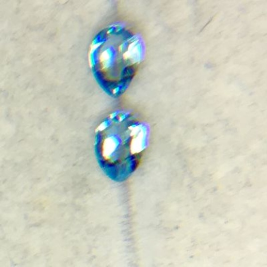 .96 Carat Pear Shaped Blue Topaz Matched Pair