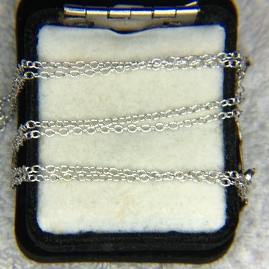 .925 Unisex 24 Inch Sterling Silver Cable Necklace