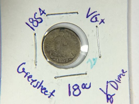 1854 Seated Liberty 1/2 Dime