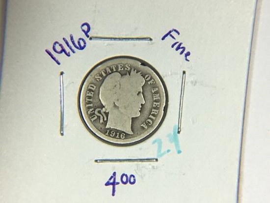 1916 P Barber Dime