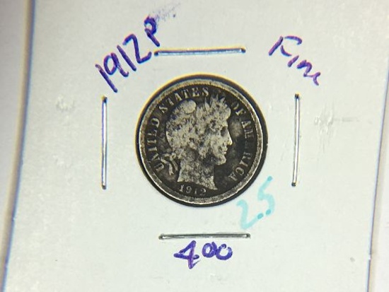 1912 P Barber Dime