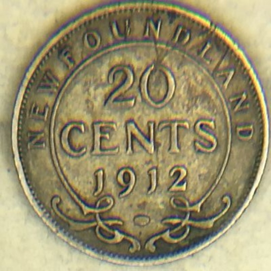 1912 Newfoundland 20 Cent Piece