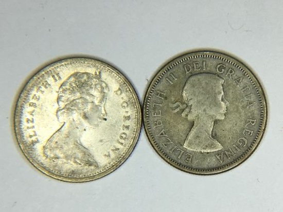 1955, 1965 Canadian Quarters