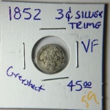 1852 3 Cent Silver Trime