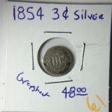 1854 3 Cent Silver