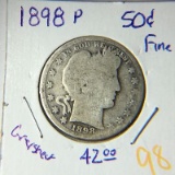 1898 P Barber Half Dollar