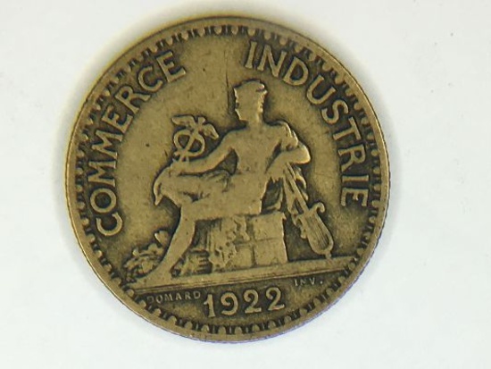 1922 France 1 Franc Commerce Industry