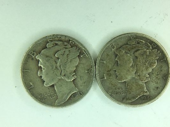 1943, 1944 Mercury Dimes