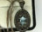 .925 Ladies Sterling Silver Blue Topaz Pendant, On Filigree 20