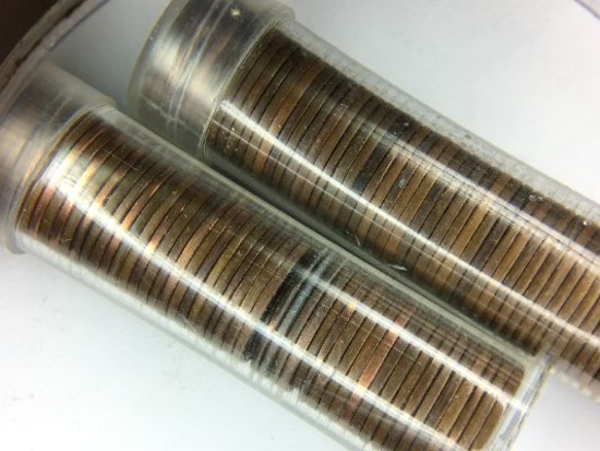 (2) Rolls Of Mixed Date, Mixed Mint Mark Lincoln Cent