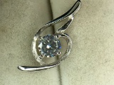 .925 Ladies Sterling Silver 1 Carat Pendant