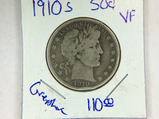 1910 S Barber 1/2 Dollar