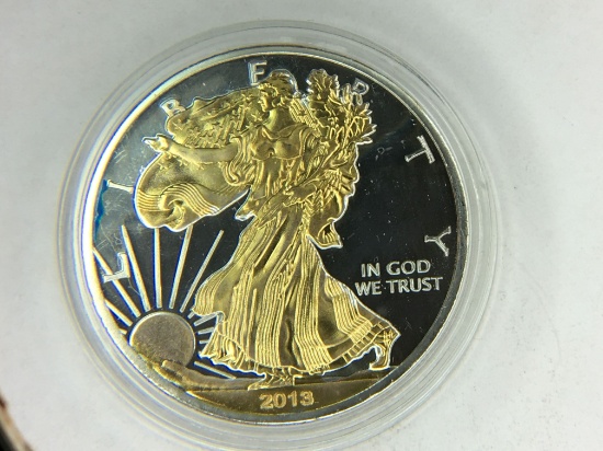 2013 Silver Eagle, Gold Enhanced