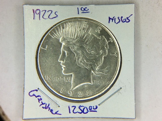 1922 S Peace Dollar