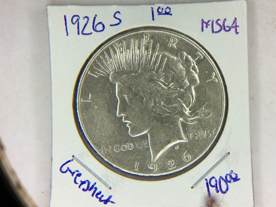 1926 S Peace Dollar