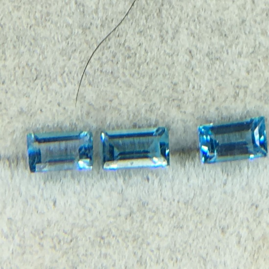 .51 Carat Emerald Cut Swiss Blue Topaz Matched