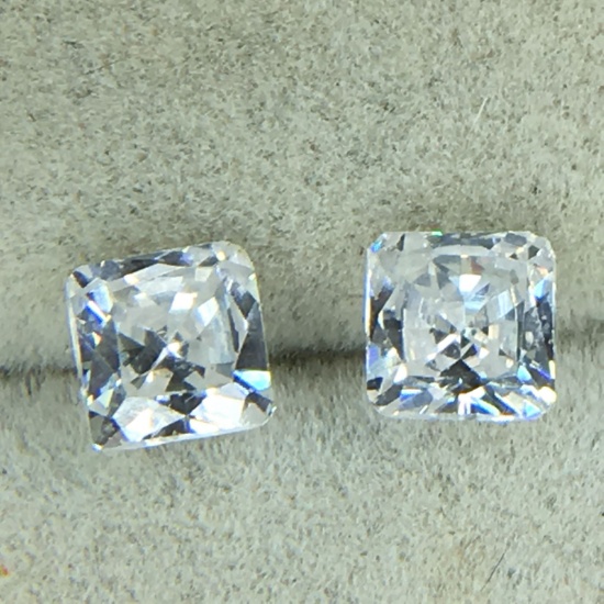 3.28 Carat Radiant Cut Matched Pair Cubic Zirconia