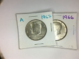 1966 & 1967 Kennedy 1/2 Dollar